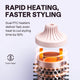 Pink Blowout Boost hair styling tool with dual PTC heaters and text about rapid heating and faster styling.
