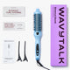 Wavytalk blue Blowout Boost ionic thermal brush with packaging and accessories on a white background