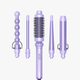 Purple Multi Curl 5-in-1 hair styling set with five interchangeable attachments for curling and volumizing, displayed on a clean white background.