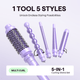 Purplr Multi Curl 5-in-1 hair styling set with interchangeable curling wand attachments for versatile salon-style results, featured on a light purple background.