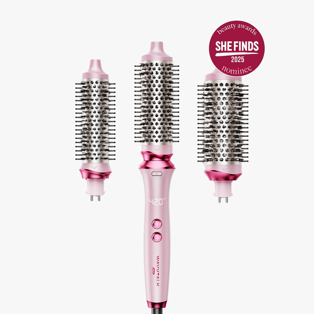 Pink Heatwave Pro with interchangeable barrels on a white background, featuring 'She Finds' award badge.