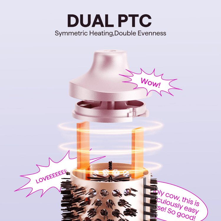 Pink Heatwave Pro with Dual PTC technology on a light purple background