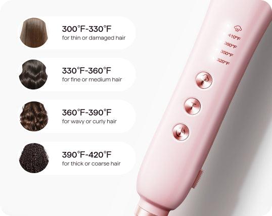 Steamline pro straightener with temperature settings for different hair types