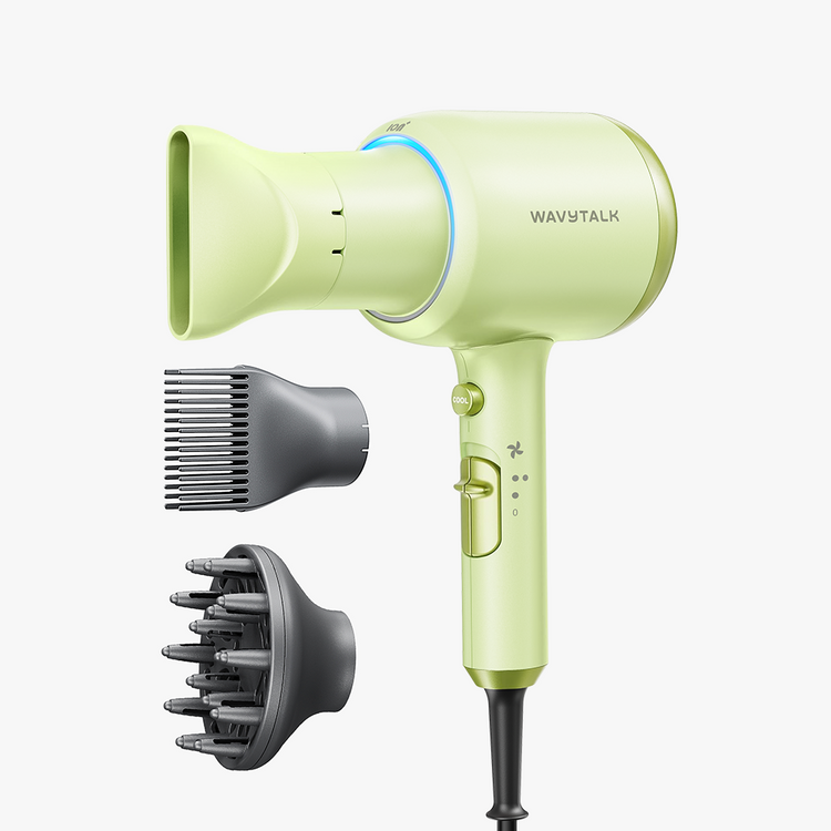 Green Blown Away with attachments on a white background
