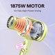 Green Blown Away hair dryer with a powerful 1875W motor for professional drying, featured on a light purple background.