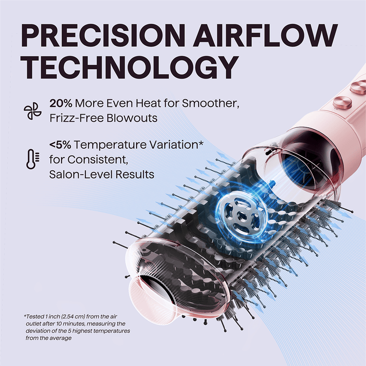 Pink Air Sculpt 5 In 1 with precision airflow technology on a light blue background