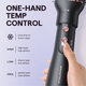 Rose Gold Air Sculpt 5 In 1 hair styling tool with temperature control buttons and 'Wavytalk' branding on a light purple background.