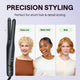 Black Cool Curl Pencil with three women showcasing different hair styles on a light purple background.