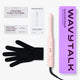 Wavytalk pink Cool Curl Pencil with packaging and glove on a white background