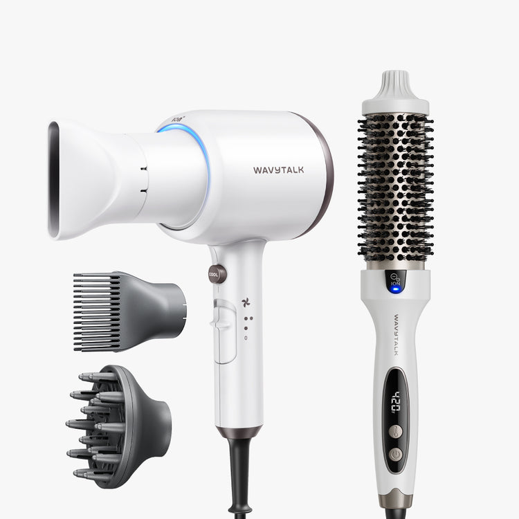 White Blown Away and White Blowout Boost display on a white background