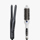 Black Cool Curl Pencil and white Blowout Boost on a white background