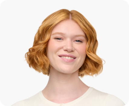 Women with curly bob hair