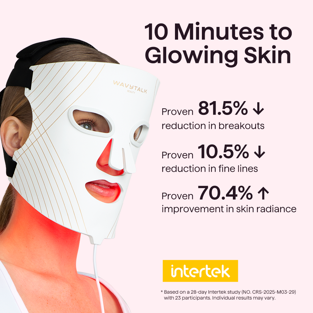 Intertek Led Derma Led Mask Glow Time LED Therapy Mask | Wavytalk