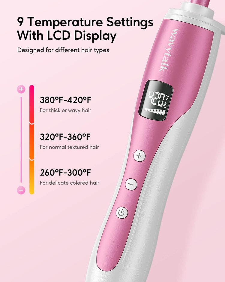 Wavytalk 3/8 Inch Small Curling Iron for Short & Long Hair, Ceramic Barrel