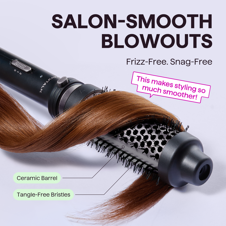 Wavytalk Thermal Brush 1.5" Detachable Heated Round Brush for Blowout Look