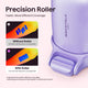 Purple precision roller with Wavytalk branding, showing before and after coverage comparison.