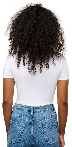 Person wearing a white t-shirt and blue jeans on a white background