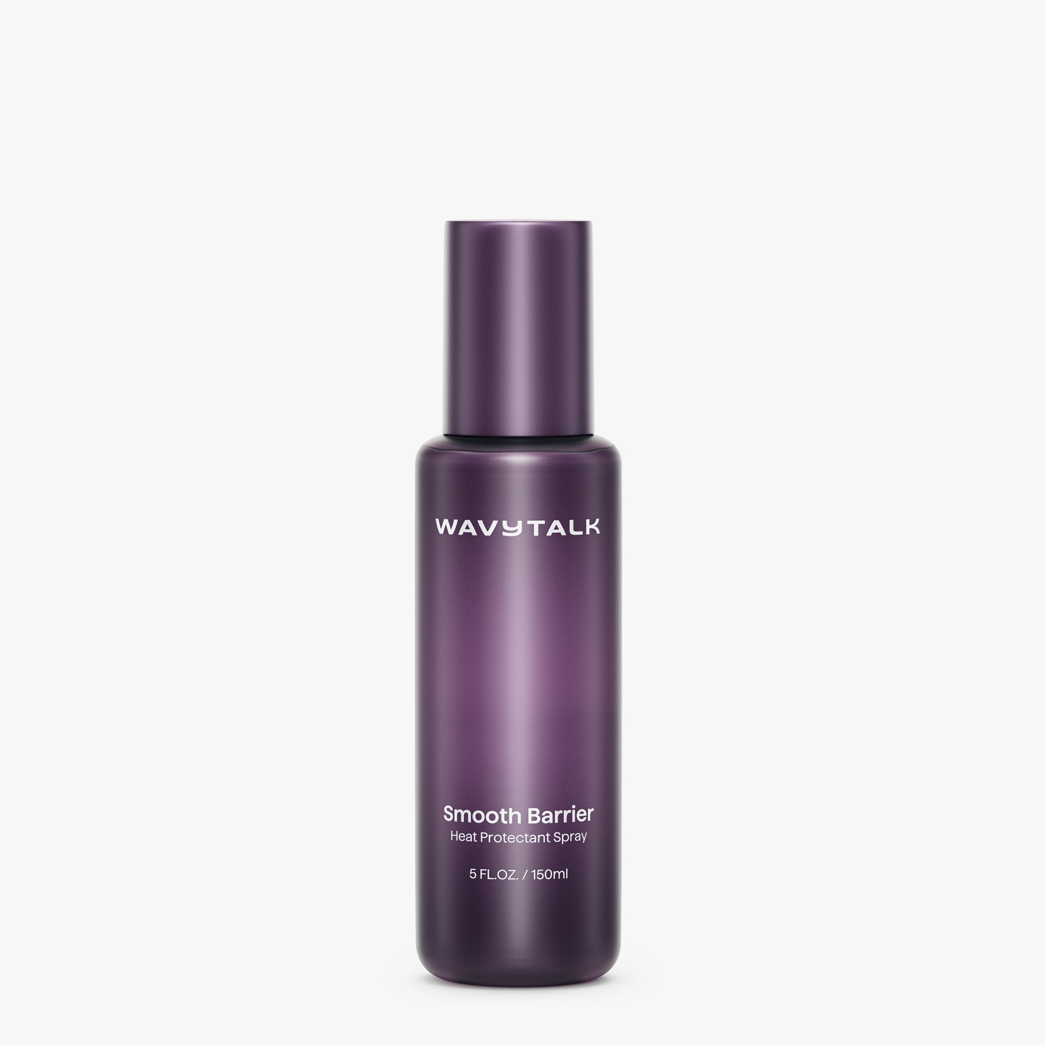 Purple bottle of Wavy Talk Smooth Barrier on a white background