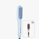 Blue hair straightening brush with a smaller inset of a pink brush on a white background