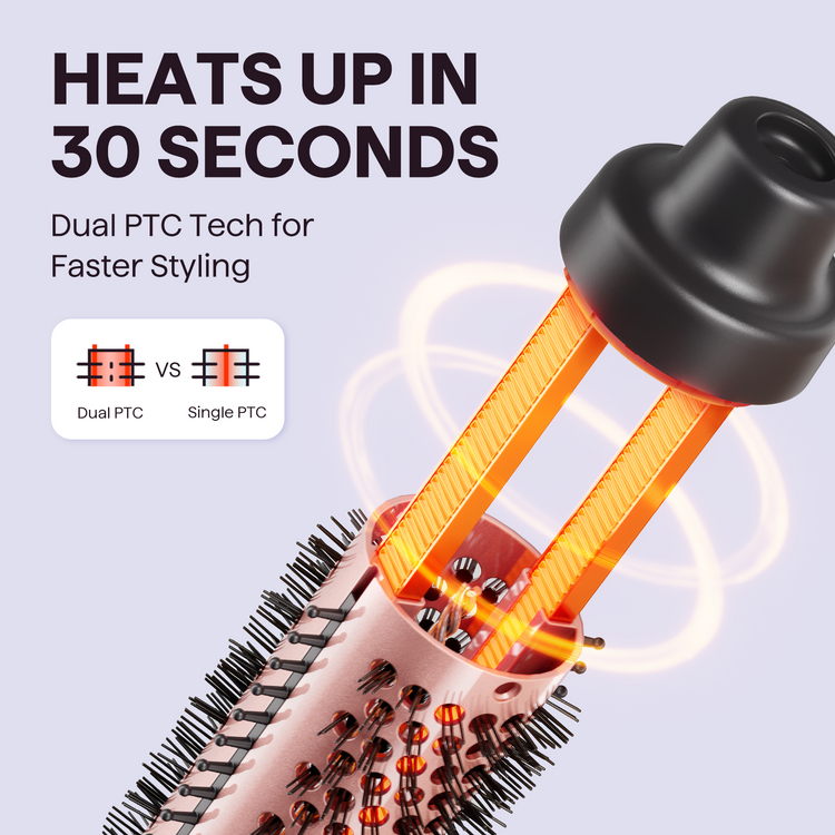 Wavytalk Thermal Brush 1.5" Detachable Heated Round Brush for Blowout Look