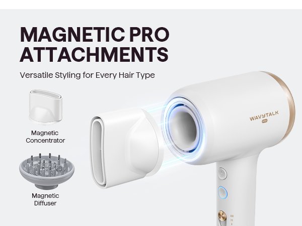 Turblow pro Hair dryer with magnetic attachments