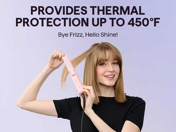 Thermal protection up to 450°F - bye frizz, hello shine with heat protectant spray