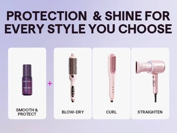 Protection and shine for every style - Smooth Barrier works with curling, straightening, and blow-drying tools