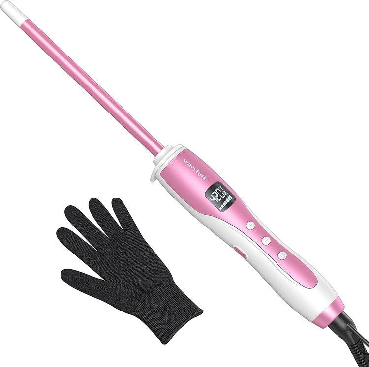 Wavytalk 3/8 Inch Small Curling Iron for Short & Long Hair, Ceramic Barrel
