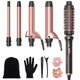 Wavytalk 5 in 1 Curling Iron Set with Heated Round Brush for Blowout Look
