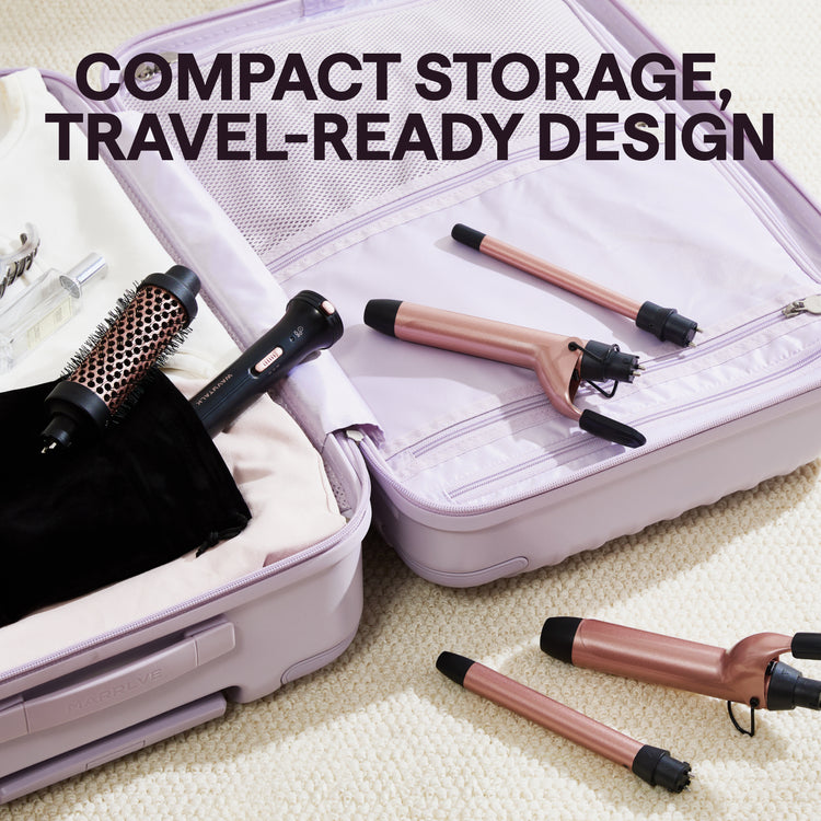 Wavytalk 5 in 1 Curling Iron Set with Heated Round Brush for Blowout Look