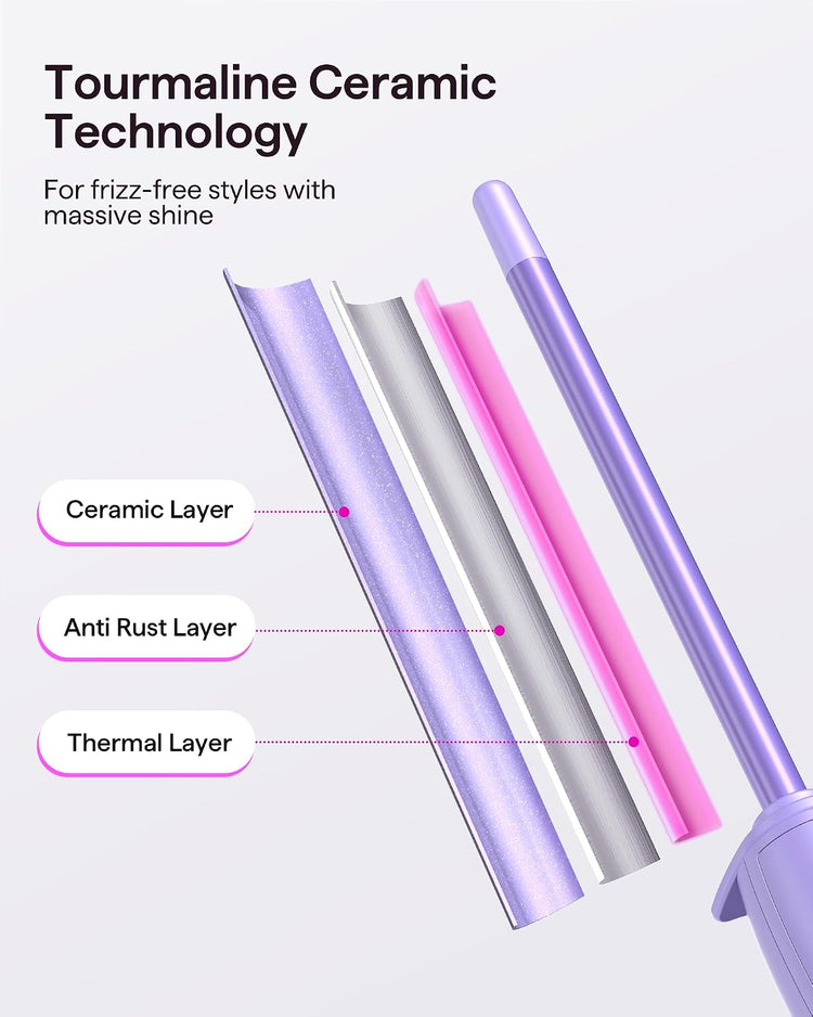 Wavytalk 3/8 Inch Small Curling Iron for Short & Long Hair, Ceramic Barrel